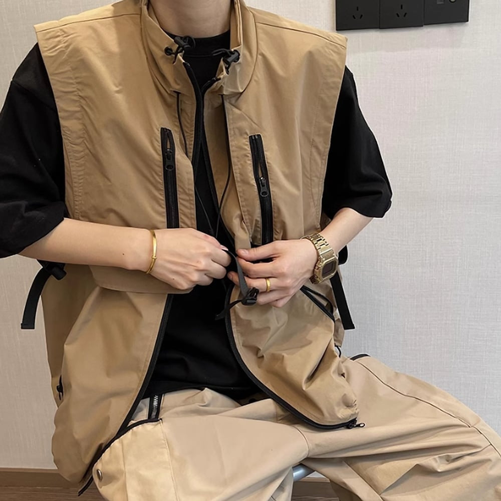 Multi-pocket casual vest HL2434