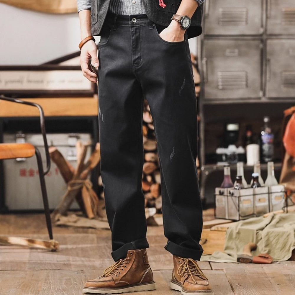 Retro style straight pants HL2377