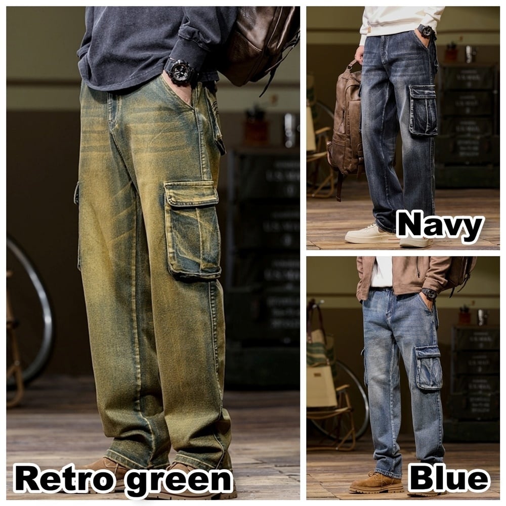 Multi-pocket straight denim jeans HL2443