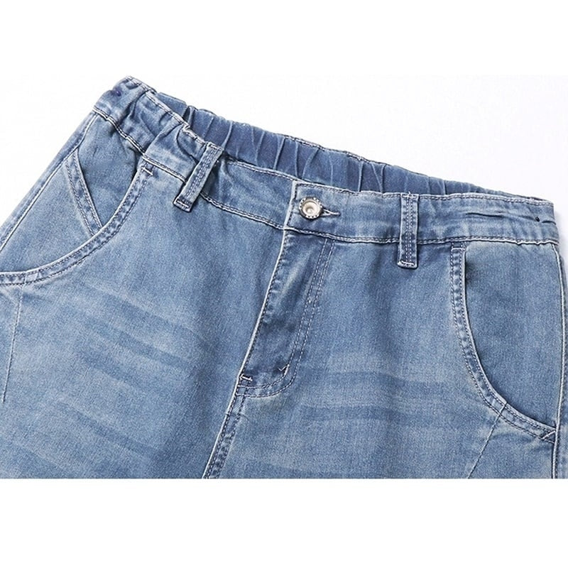 Cropped straight denim pants HL2211