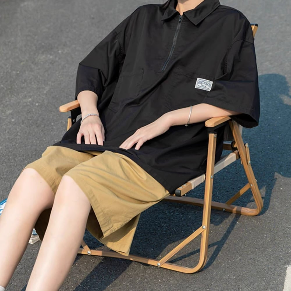 Oversized half zip tops HL2433