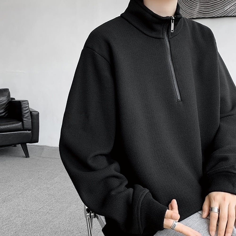 Stand collar half zip tops HL2319