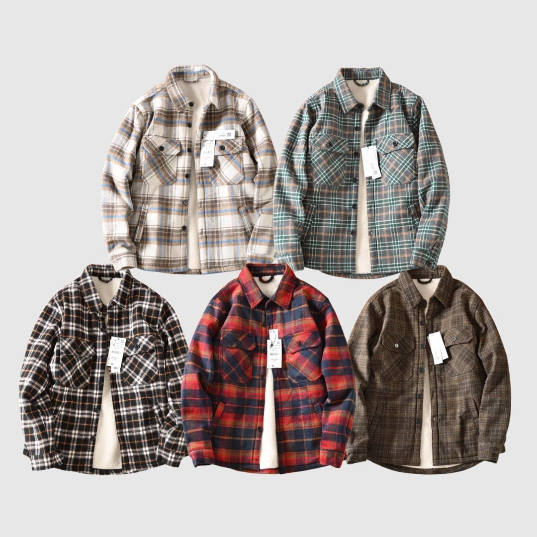 Fleece lining check shirt HL2318
