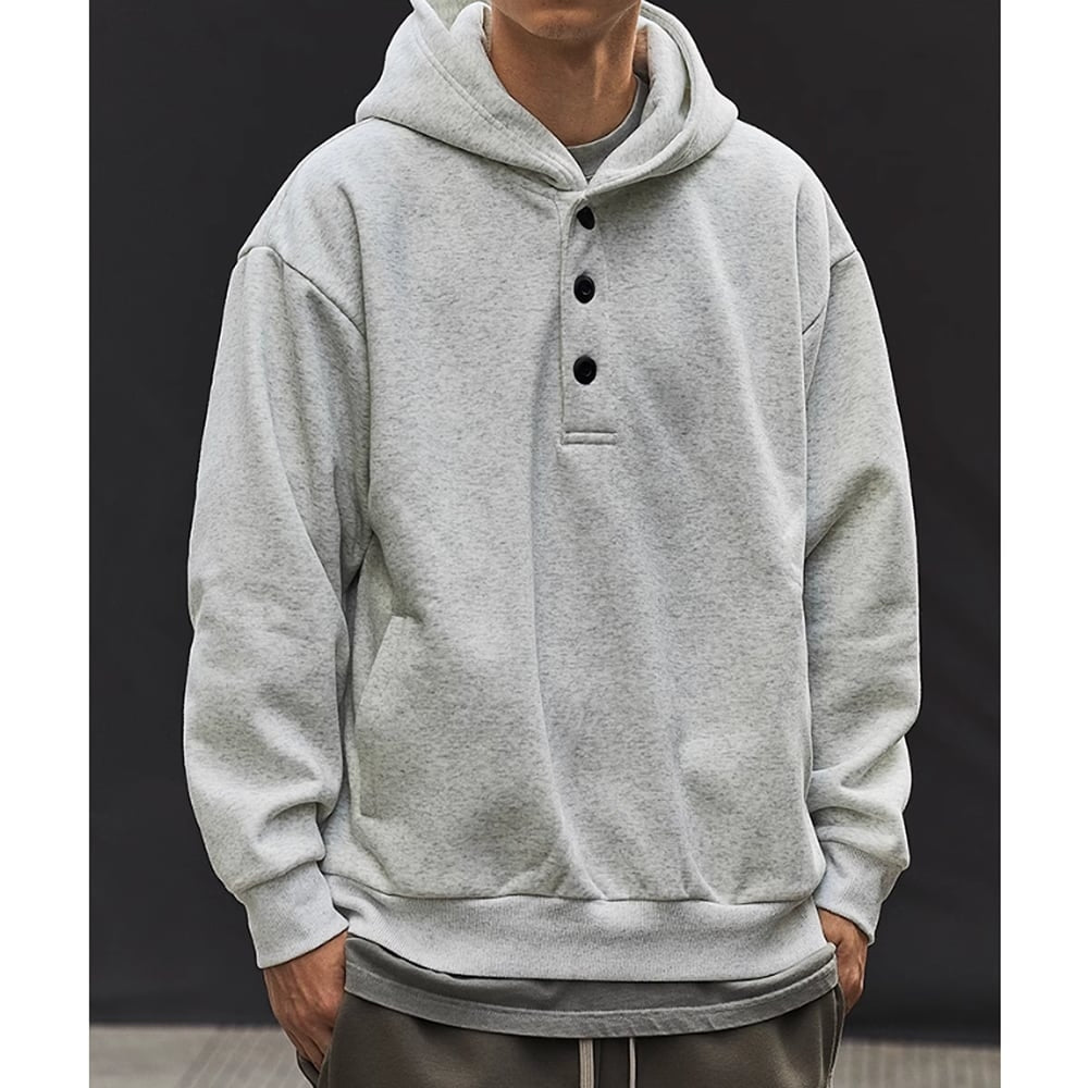 Henley neck hoodie HL2399