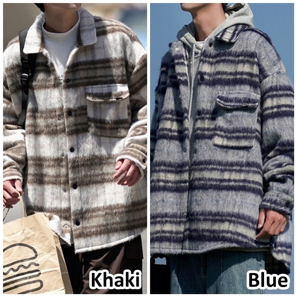 Plaid shirt jacket HL2302