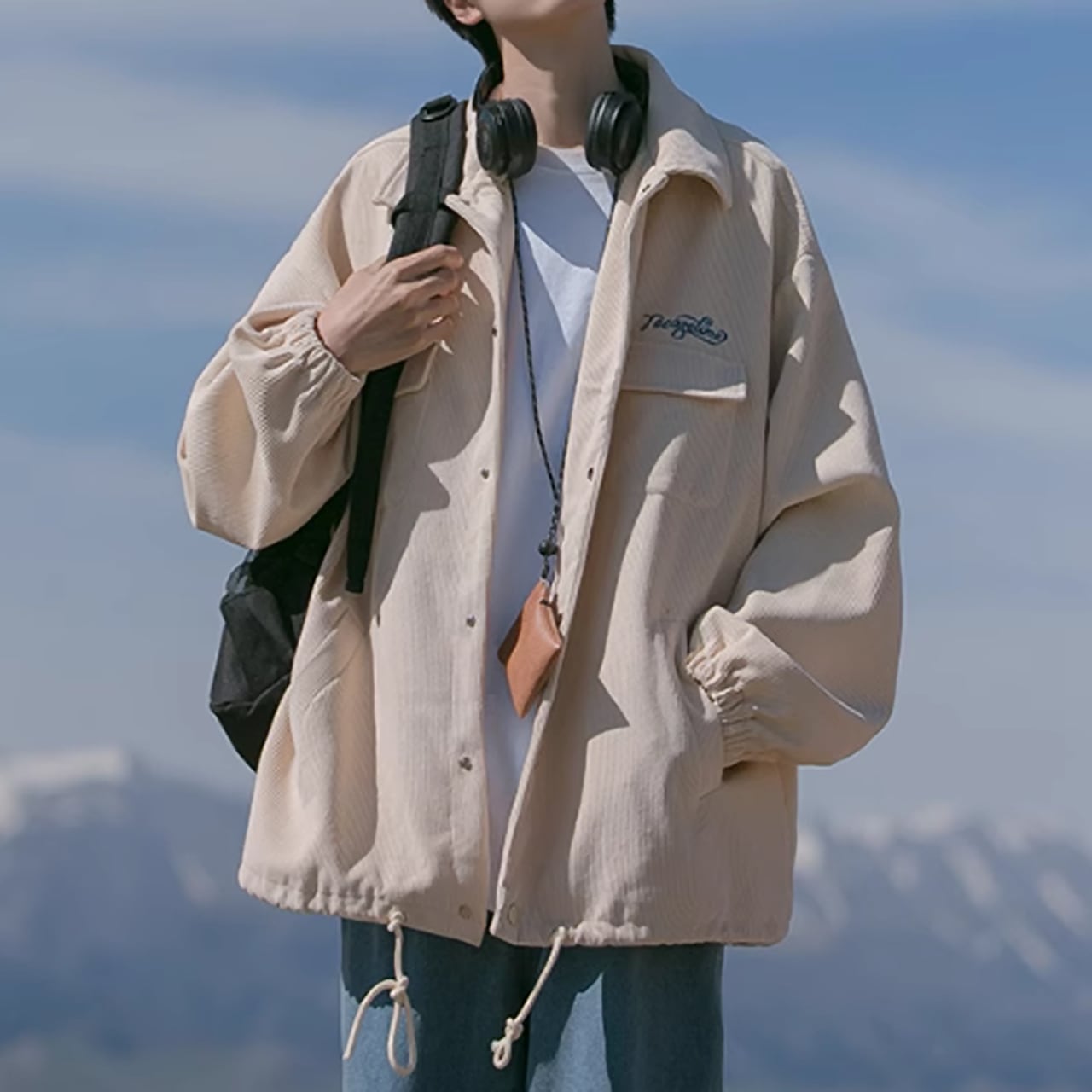 Corduroy loose jacket HL1848