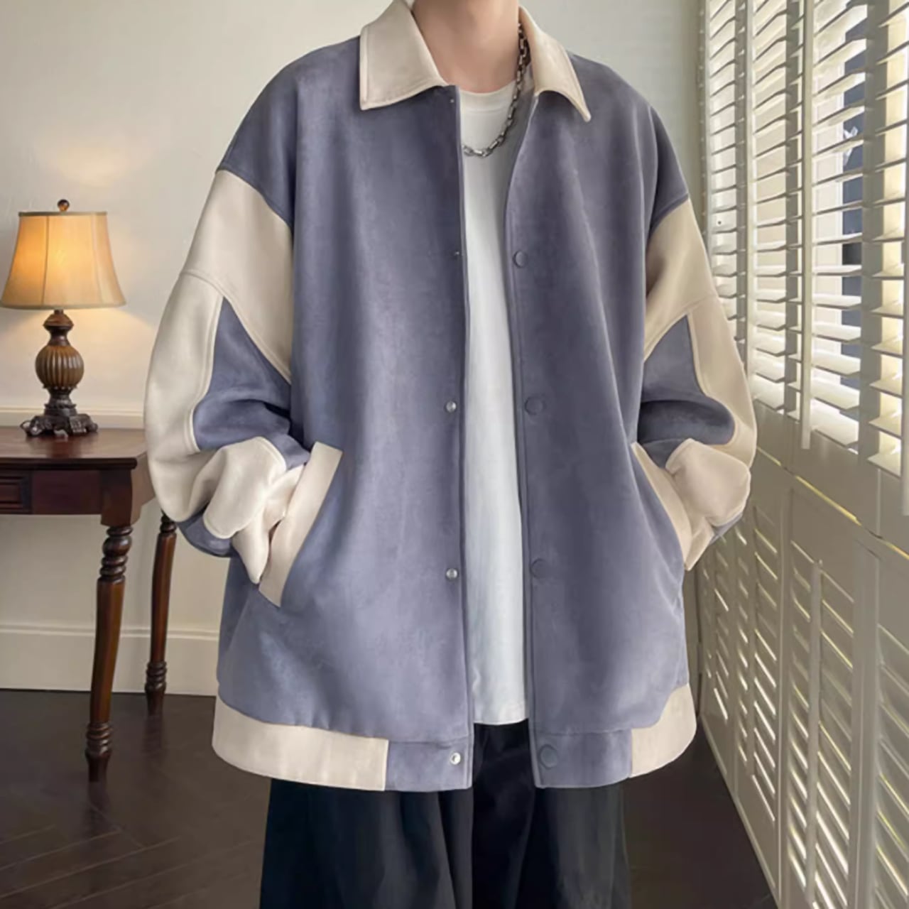 Bicolor suede jacket HL1849