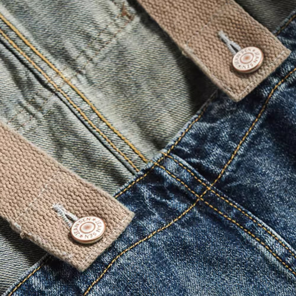 Multi-pocket denim overalls HL2445