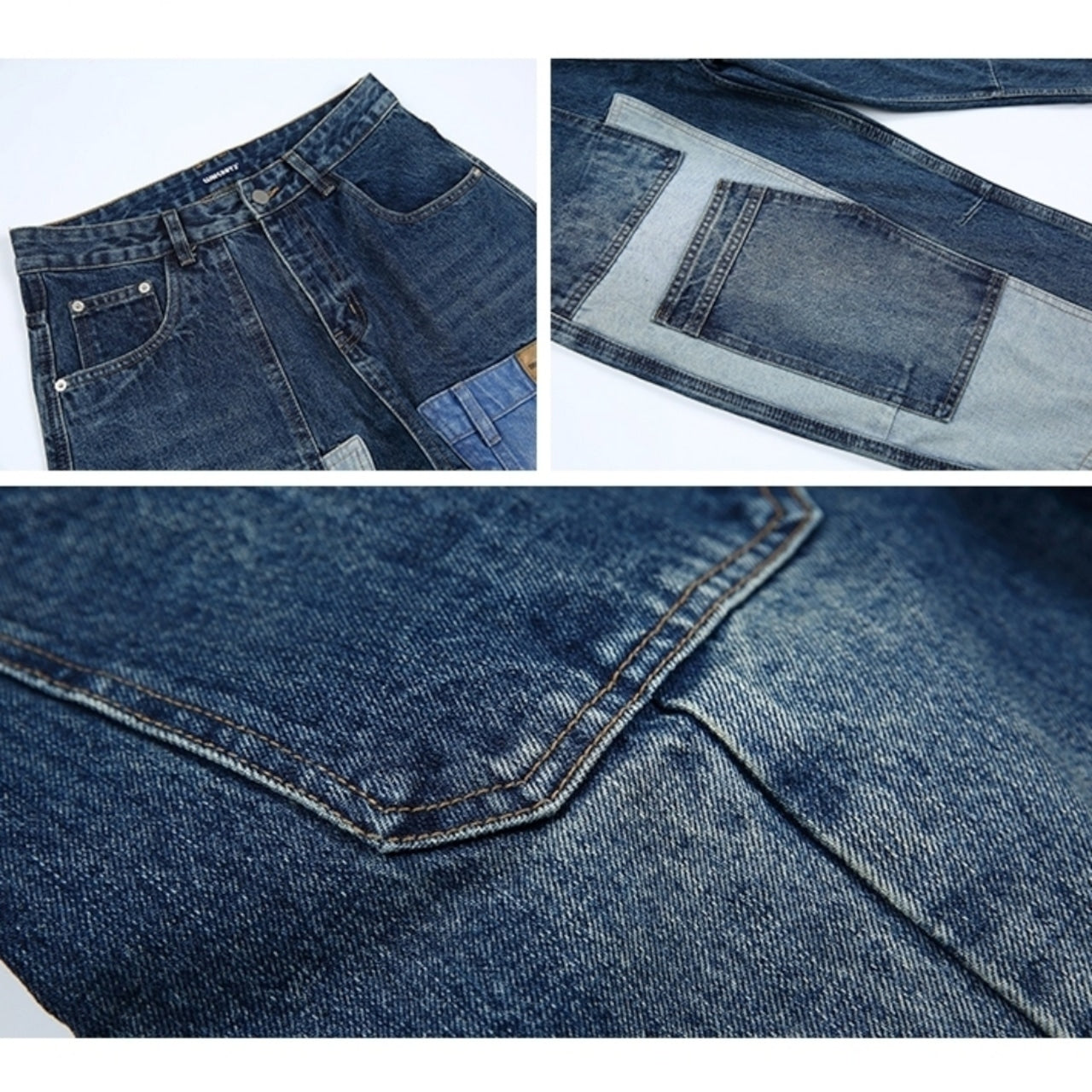 Patchwork Denim Jeans D0004