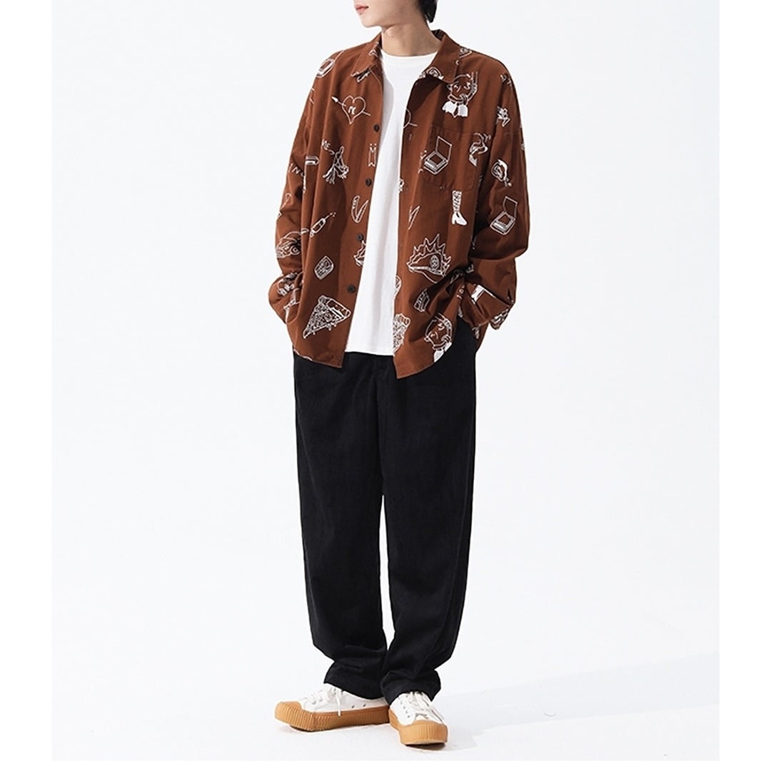 裏起毛ワイドレッグコーデュロイパンツ HL1967
