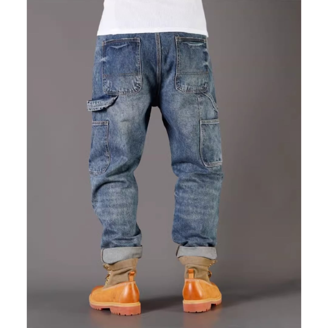 Washed Denim Straight Jeans HL1970