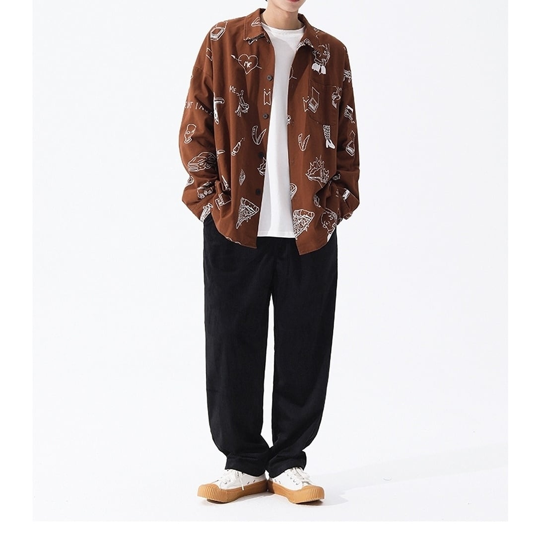 裏起毛ワイドレッグコーデュロイパンツ HL1967
