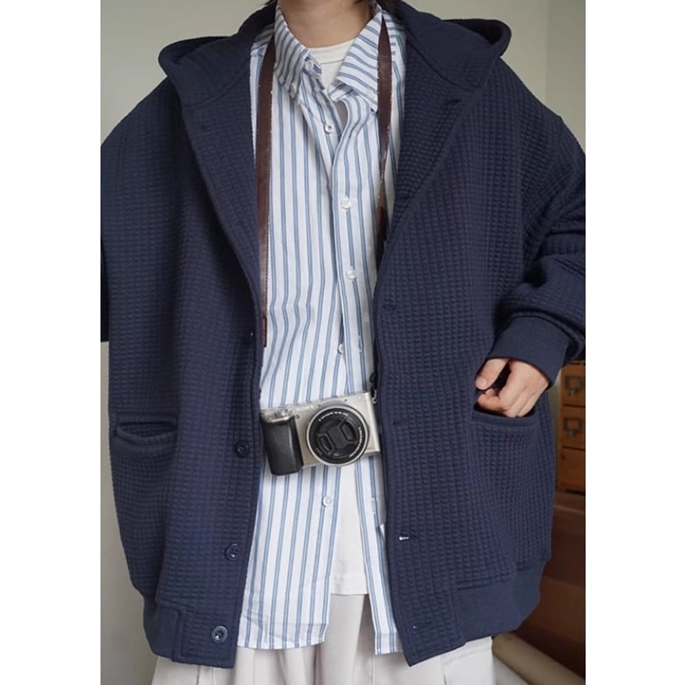 Waffle jacket with hood HL2204