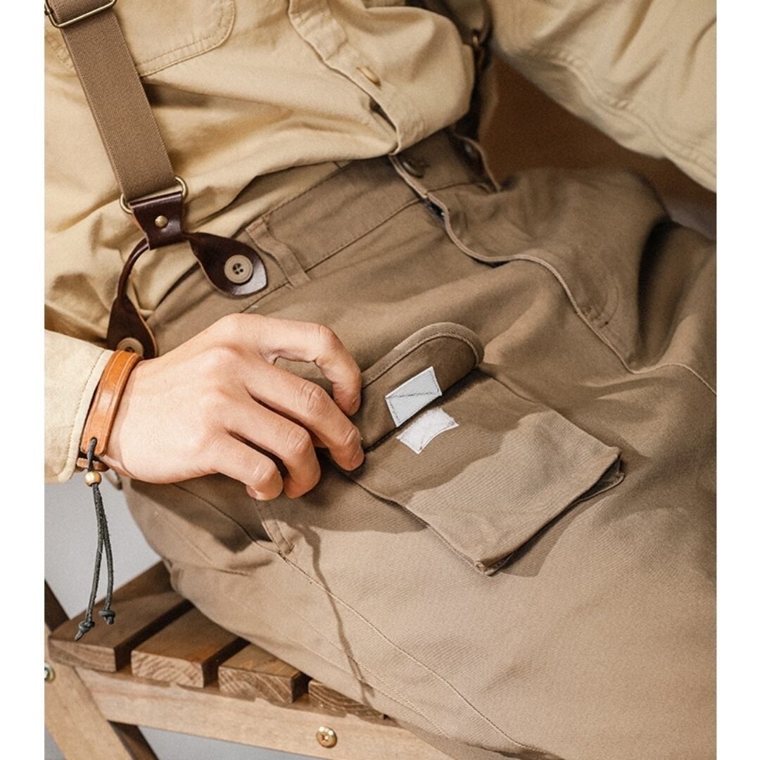サスペンダー付きスマートパンツ HL1975