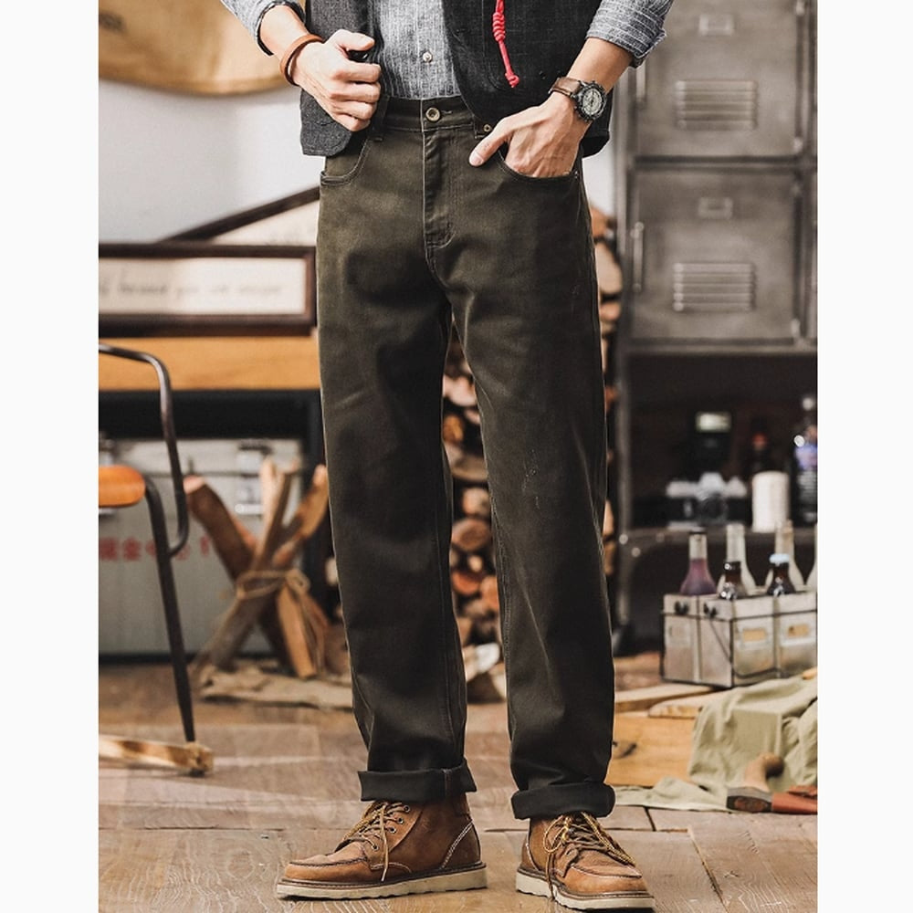 Retro style straight pants HL2377