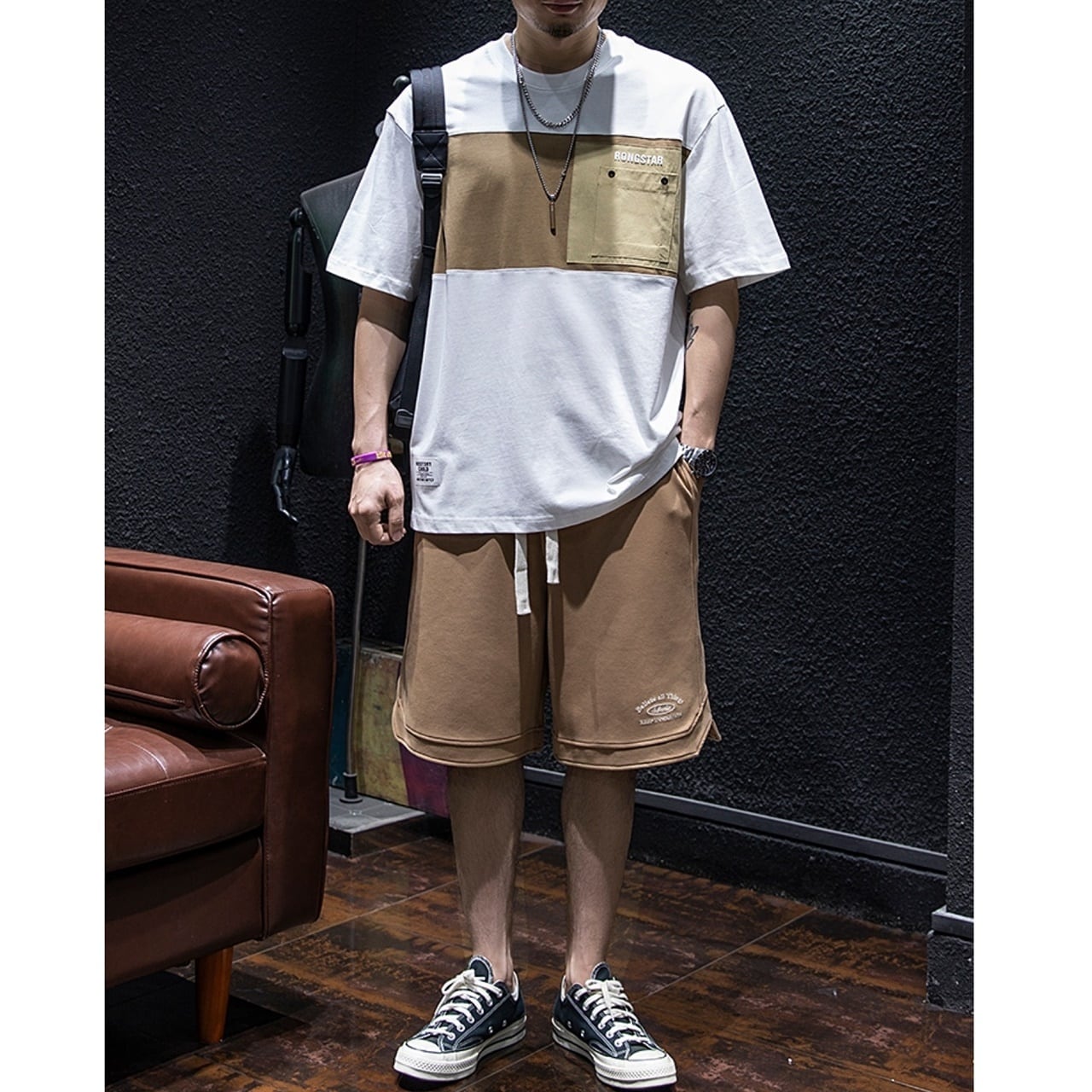 Two-Tone Casual T-Shirt HL1726