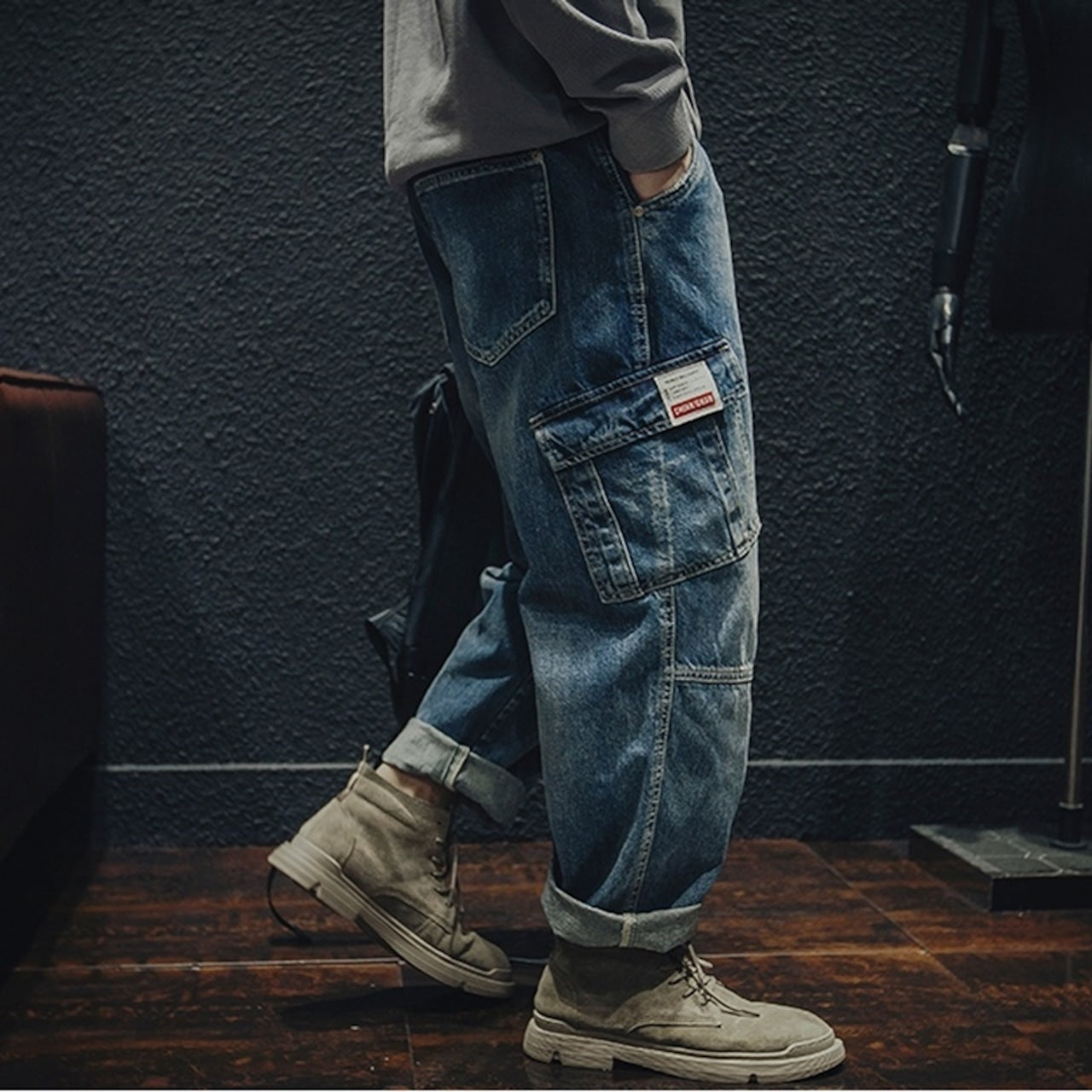 Washed denim jeans HL1538