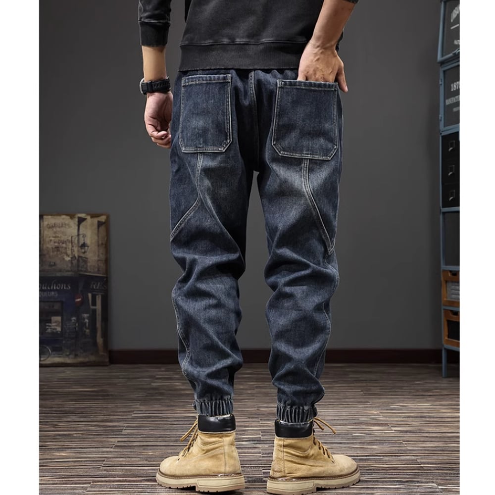 Brushed lining jogger denim pants HL2306