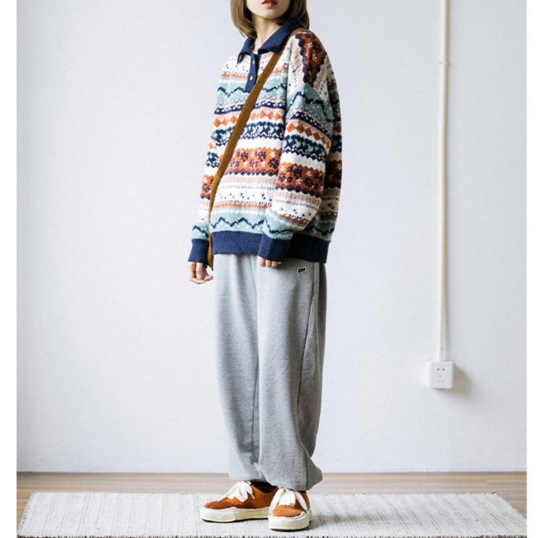 Ethnic Polo Knit Top HL1960