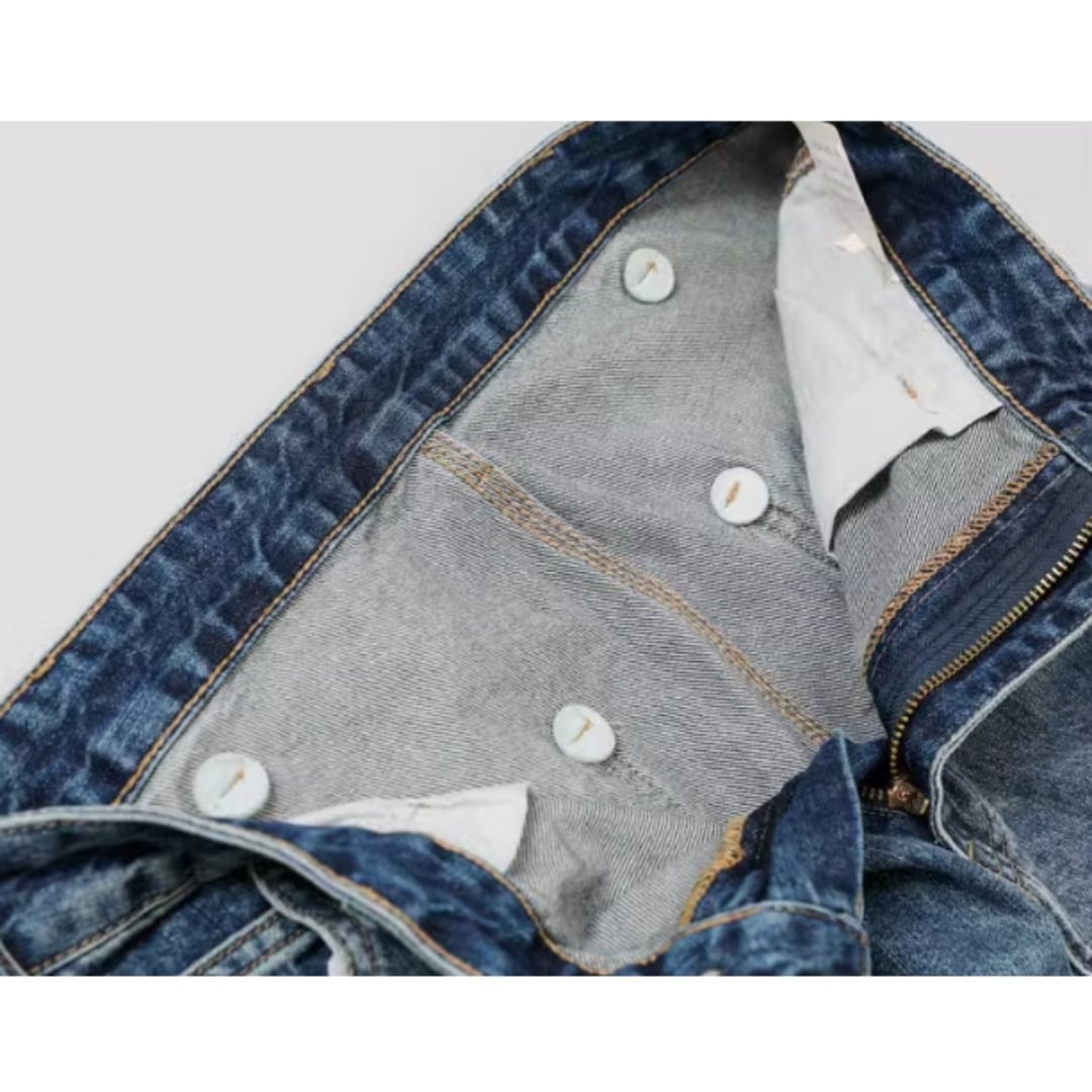 Washed Denim Straight Jeans HL1970