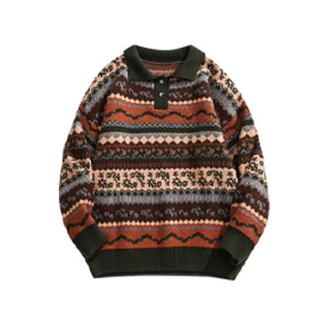 Ethnic Polo Knit Top HL1960