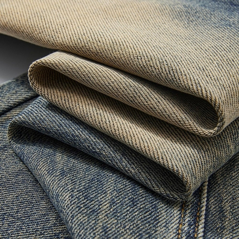 Washed color straight denim jeans HL2356