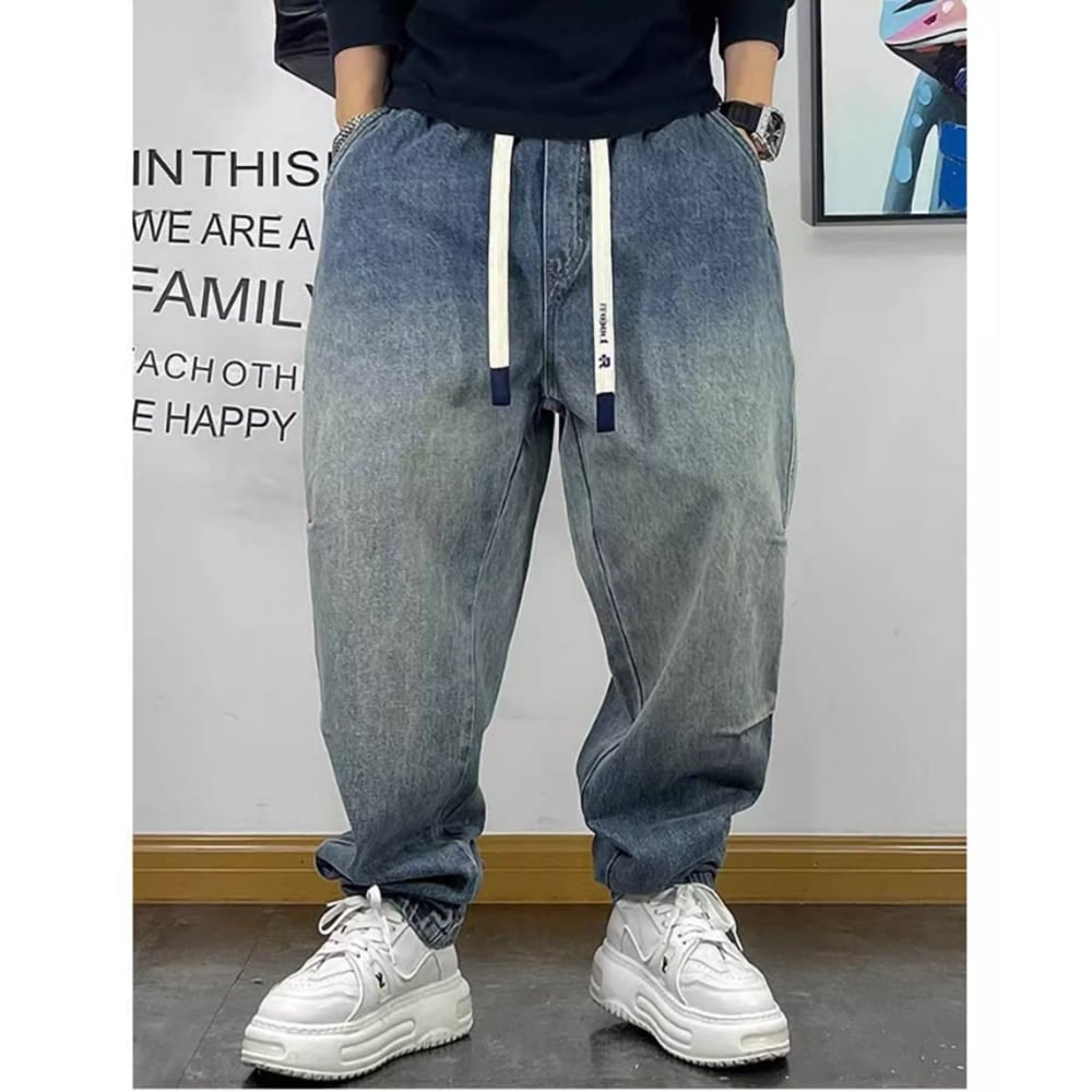 Loose washed denim pants HL2261