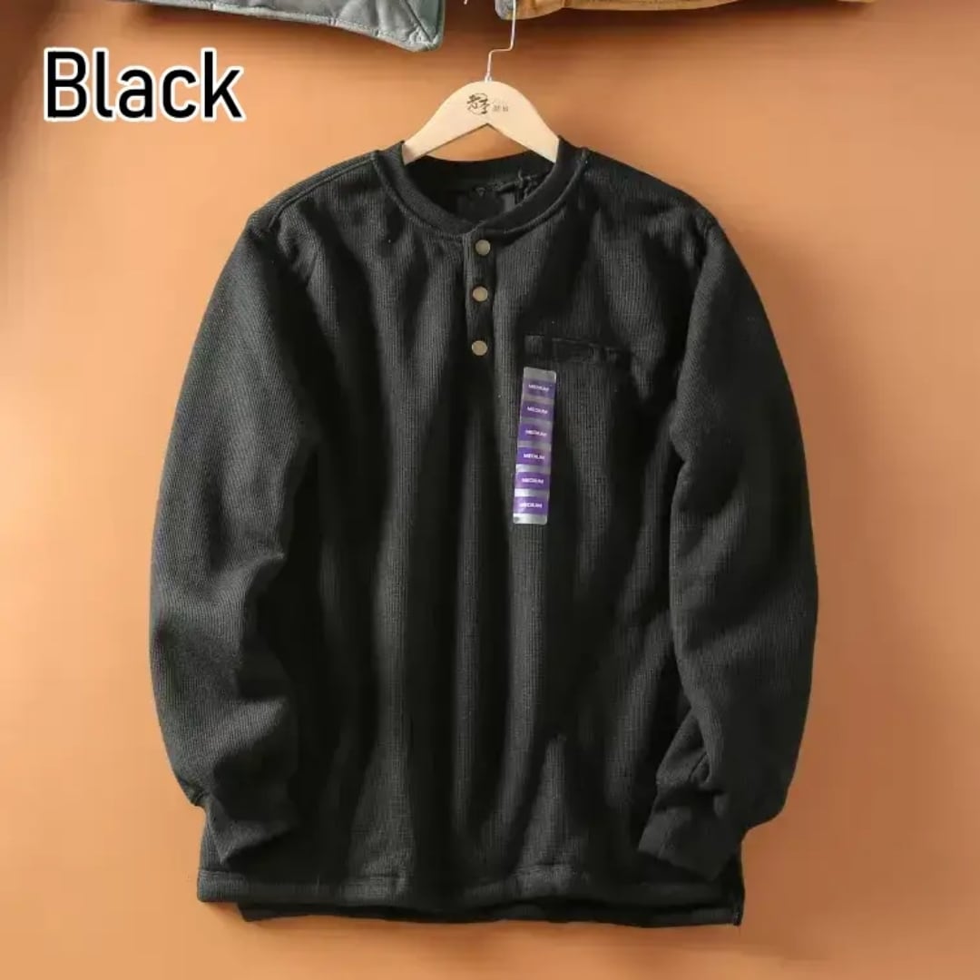 ヘンリーネックワッフルトップス HL1961