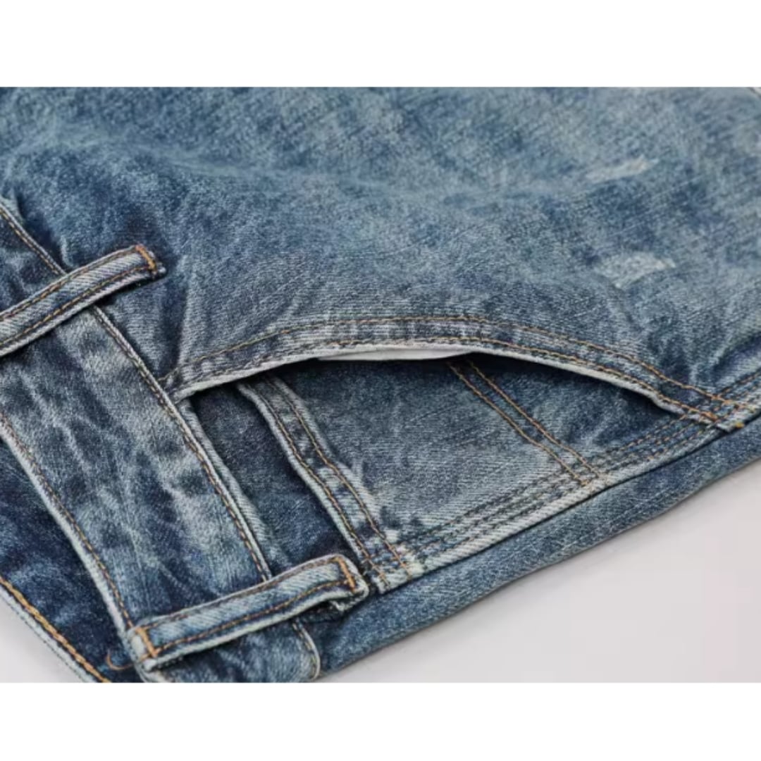 Washed Denim Straight Jeans HL1970