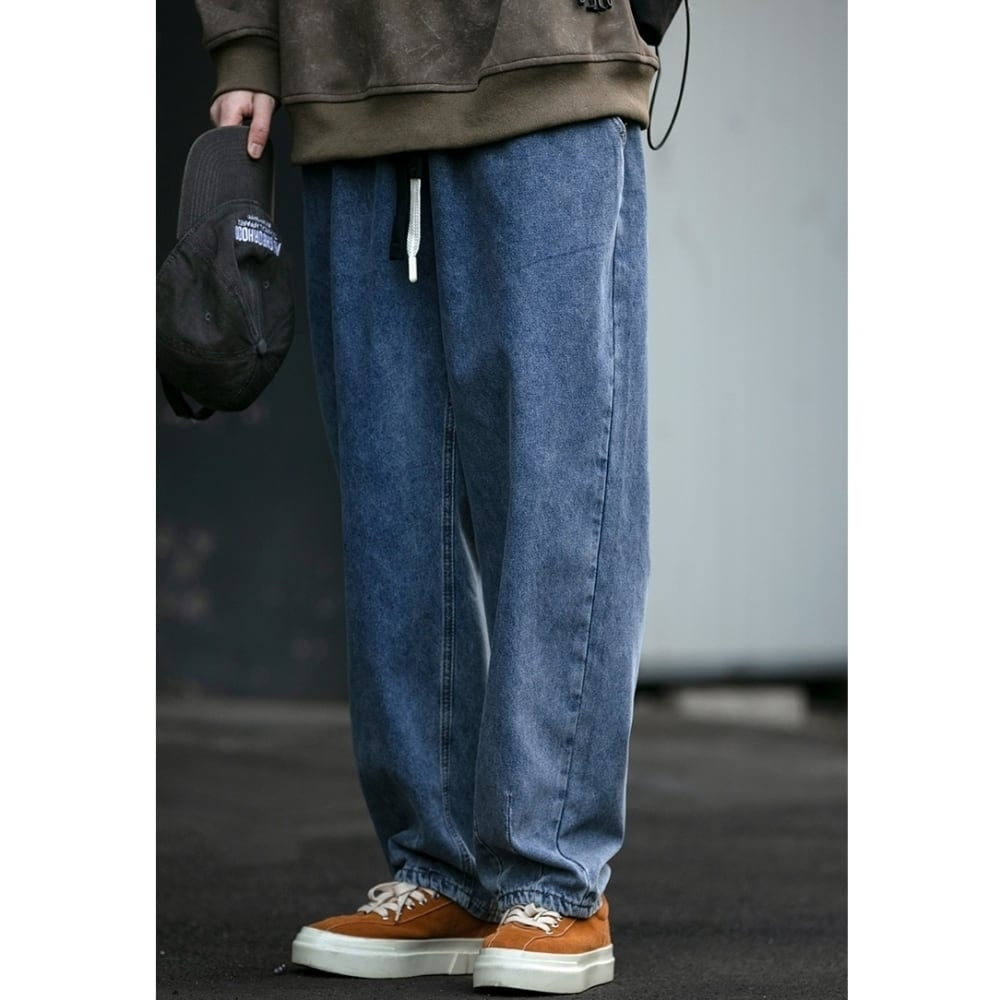 Wide leg casual denim pants HL2373