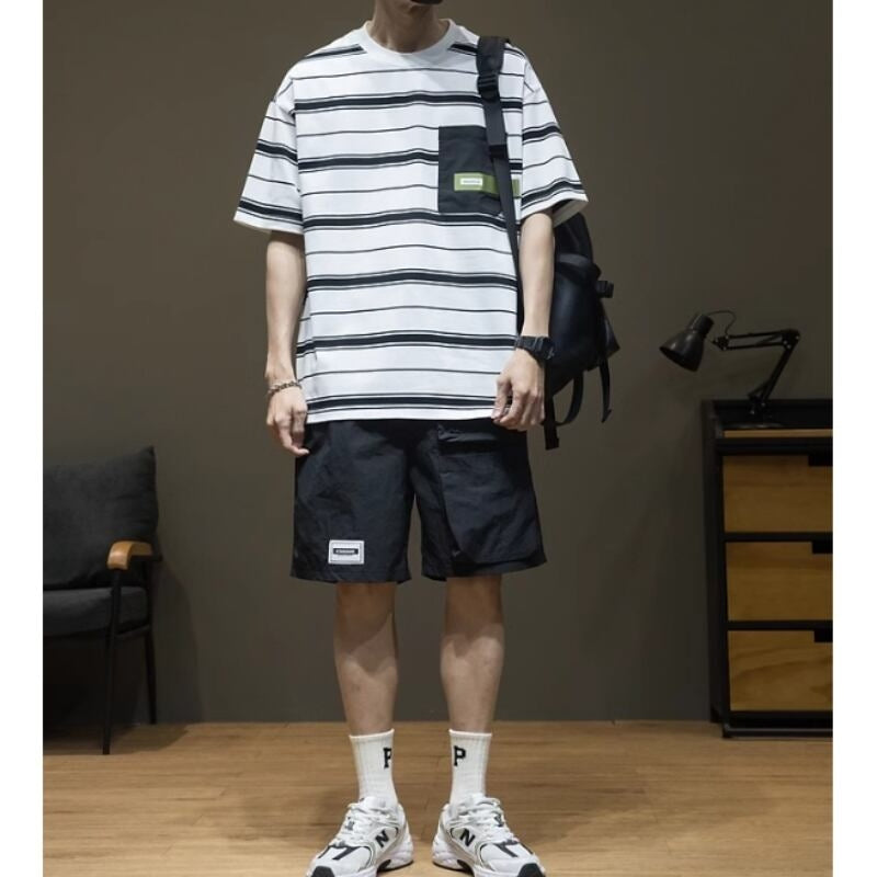 Round Neck Striped T-shirt HL2039