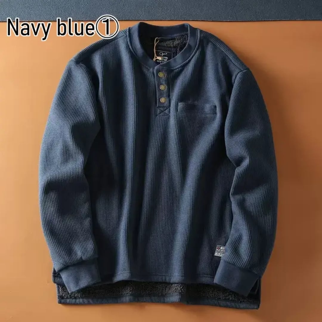 ヘンリーネックワッフルトップス HL1961