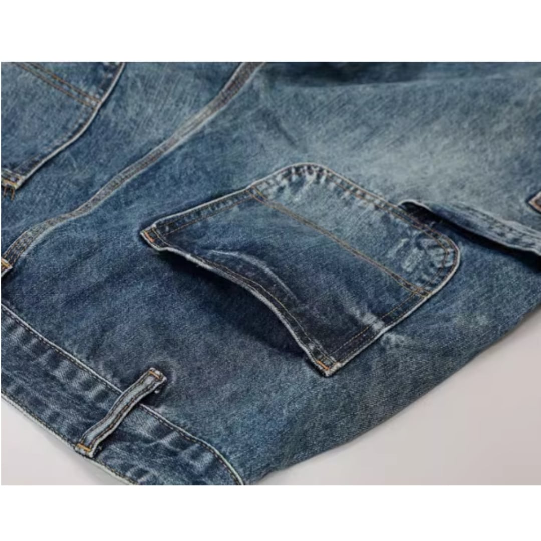 Washed Denim Straight Jeans HL1970