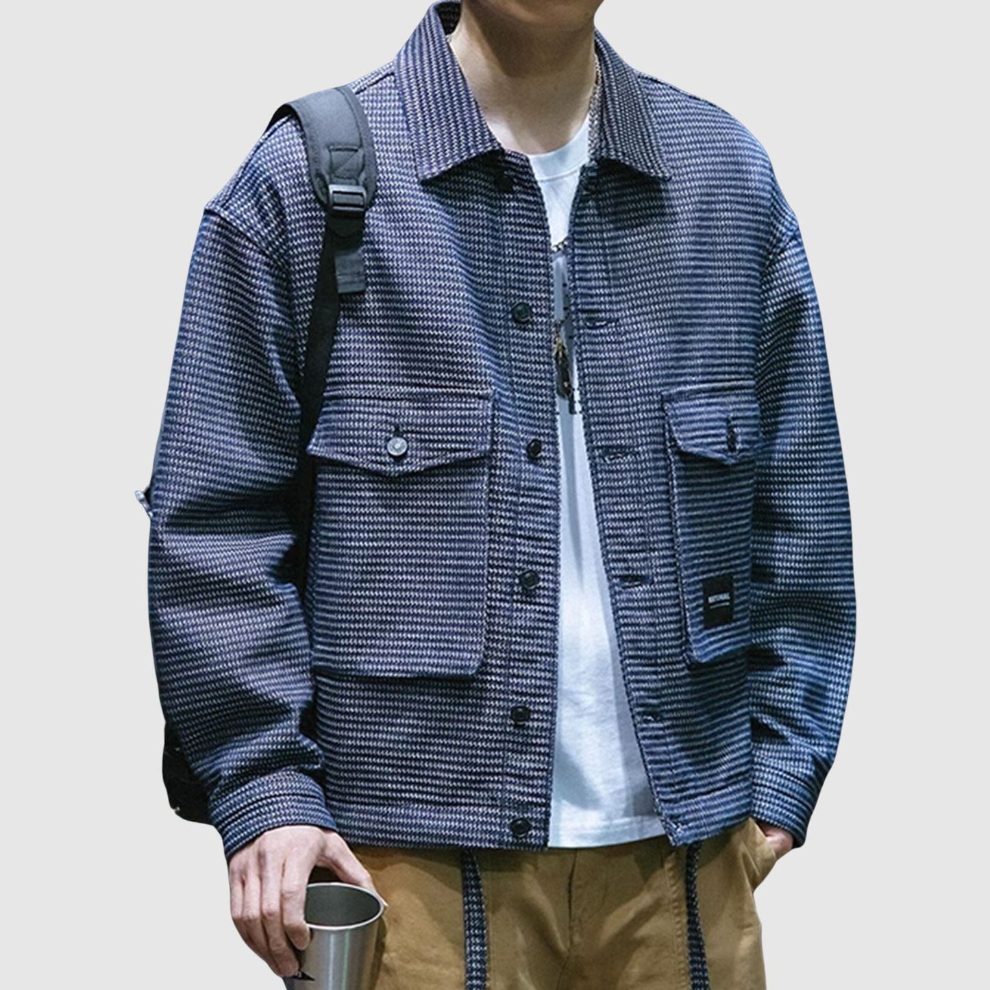Multi-pocket short jacket HL1905