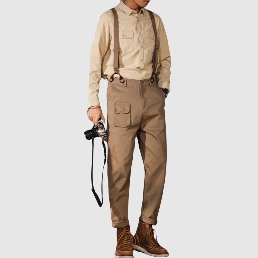 サスペンダー付きスマートパンツ HL1975