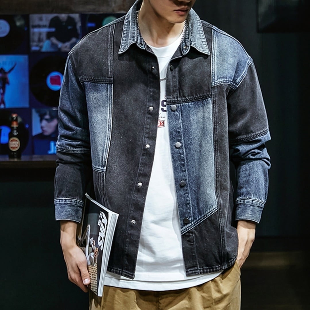 Patchwork Denim Shirt HL1940