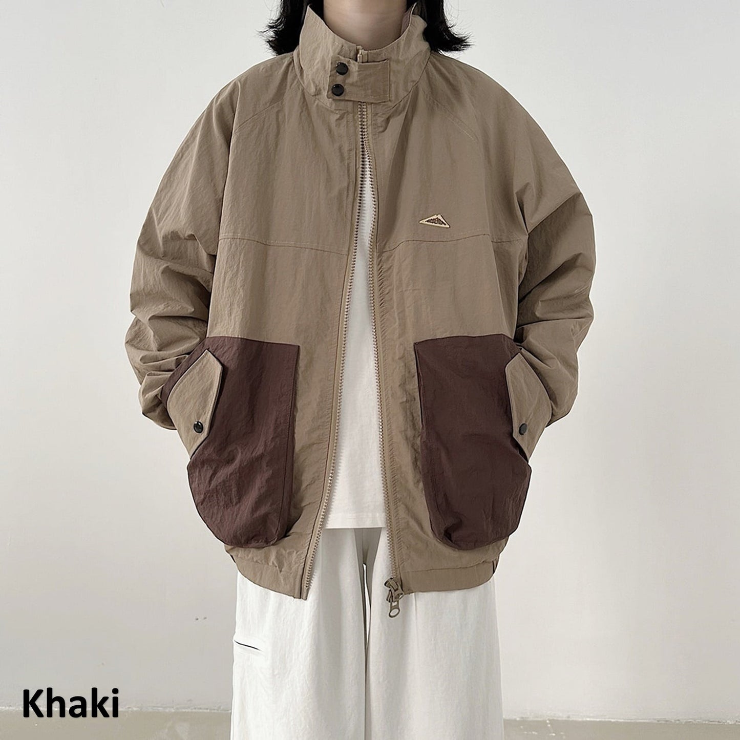 Stand collar zip up blouson HL1614