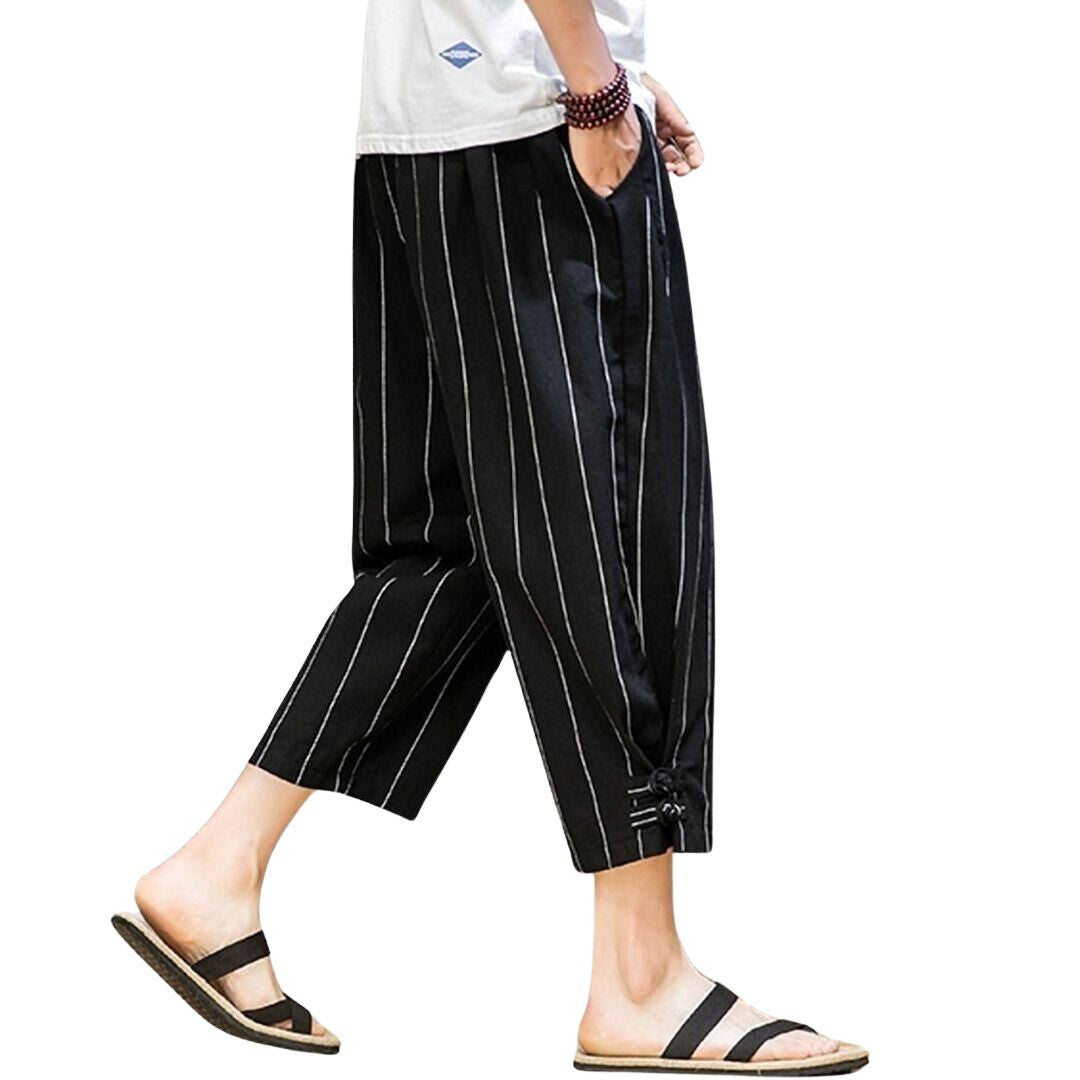 クロップド丈ストライプパンツ HL1752