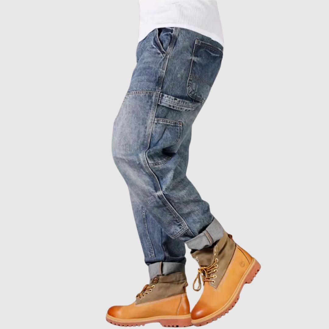 Washed Denim Straight Jeans HL1970