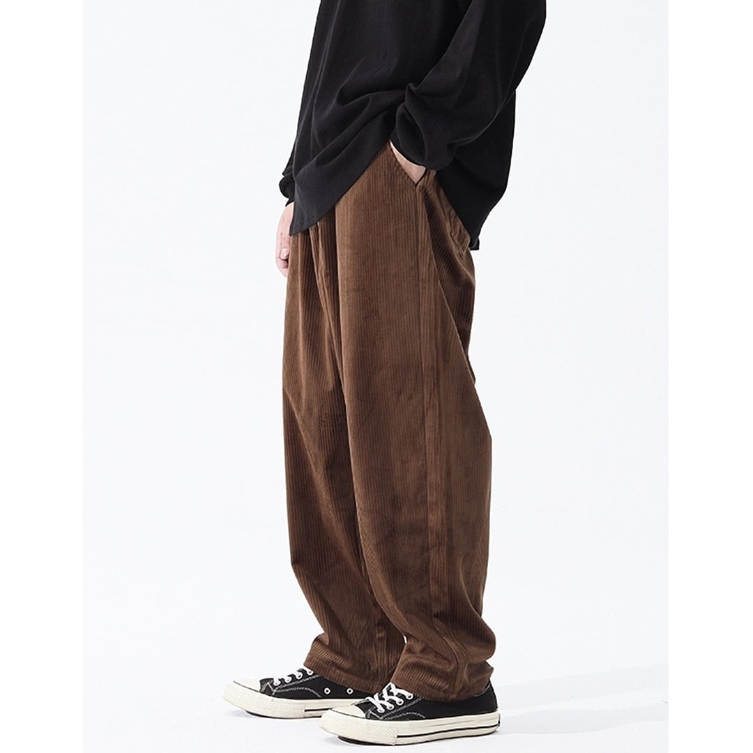 裏起毛ワイドレッグコーデュロイパンツ HL1967