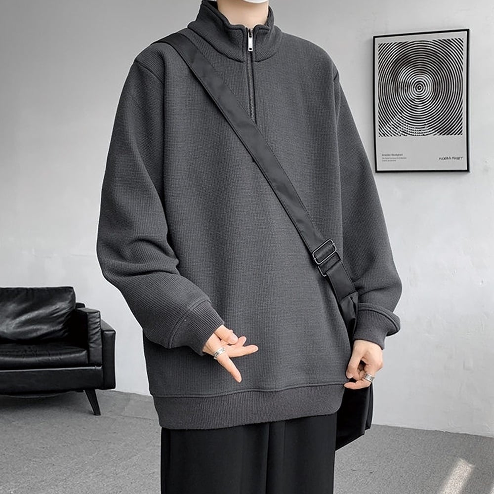 Stand collar half zip tops HL2319