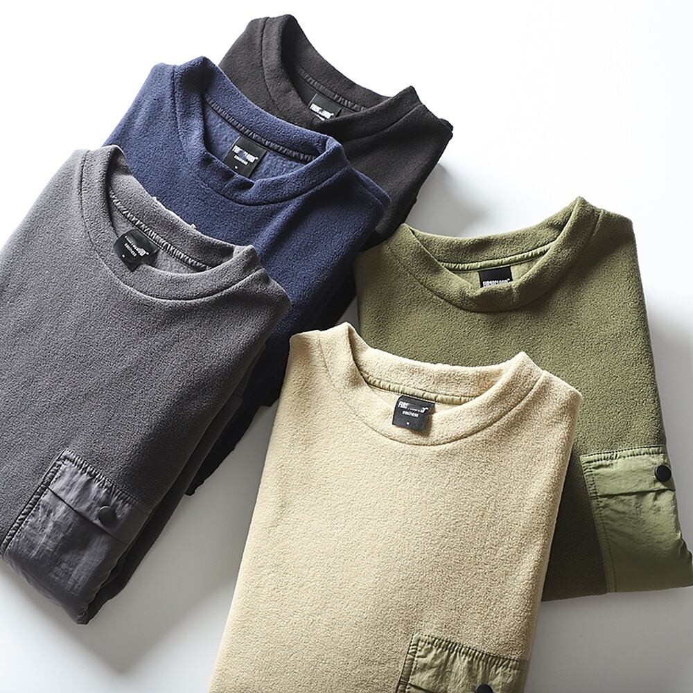 Crew neck fleece tops HL2314