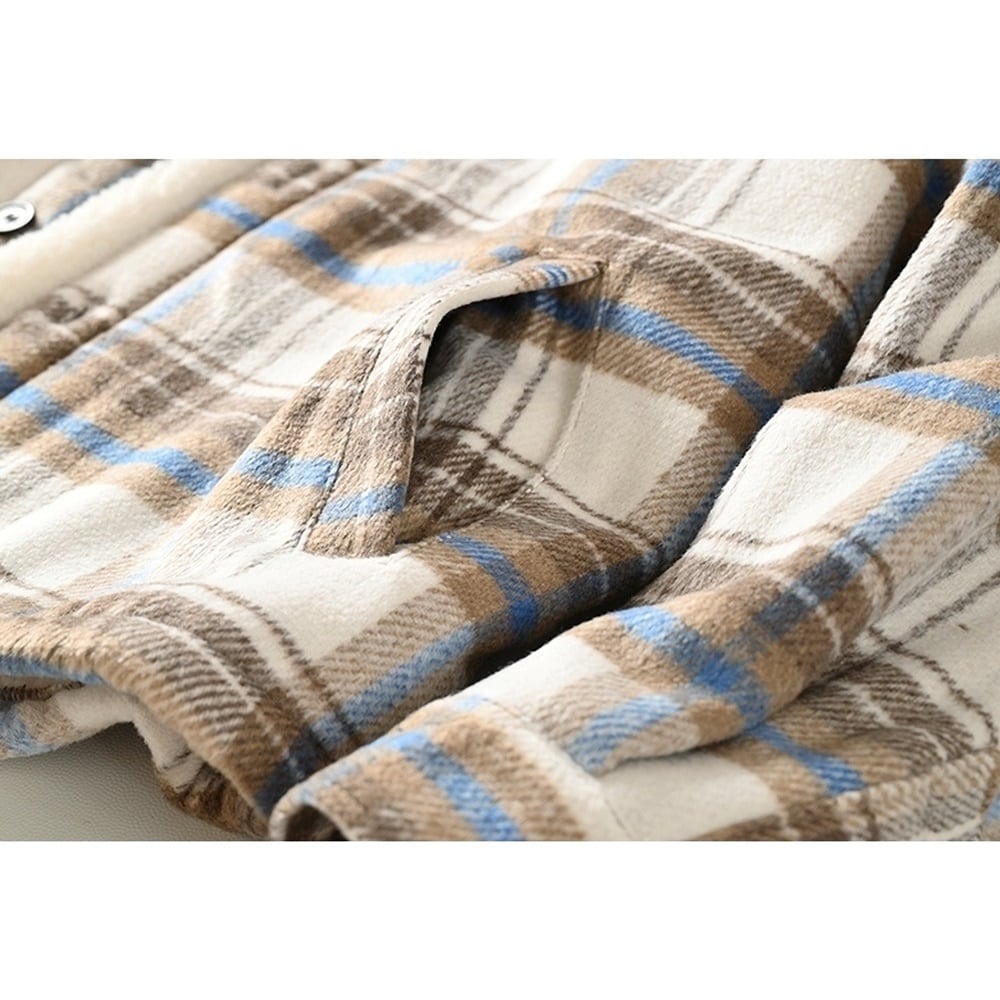 Fleece lining check shirt HL2318