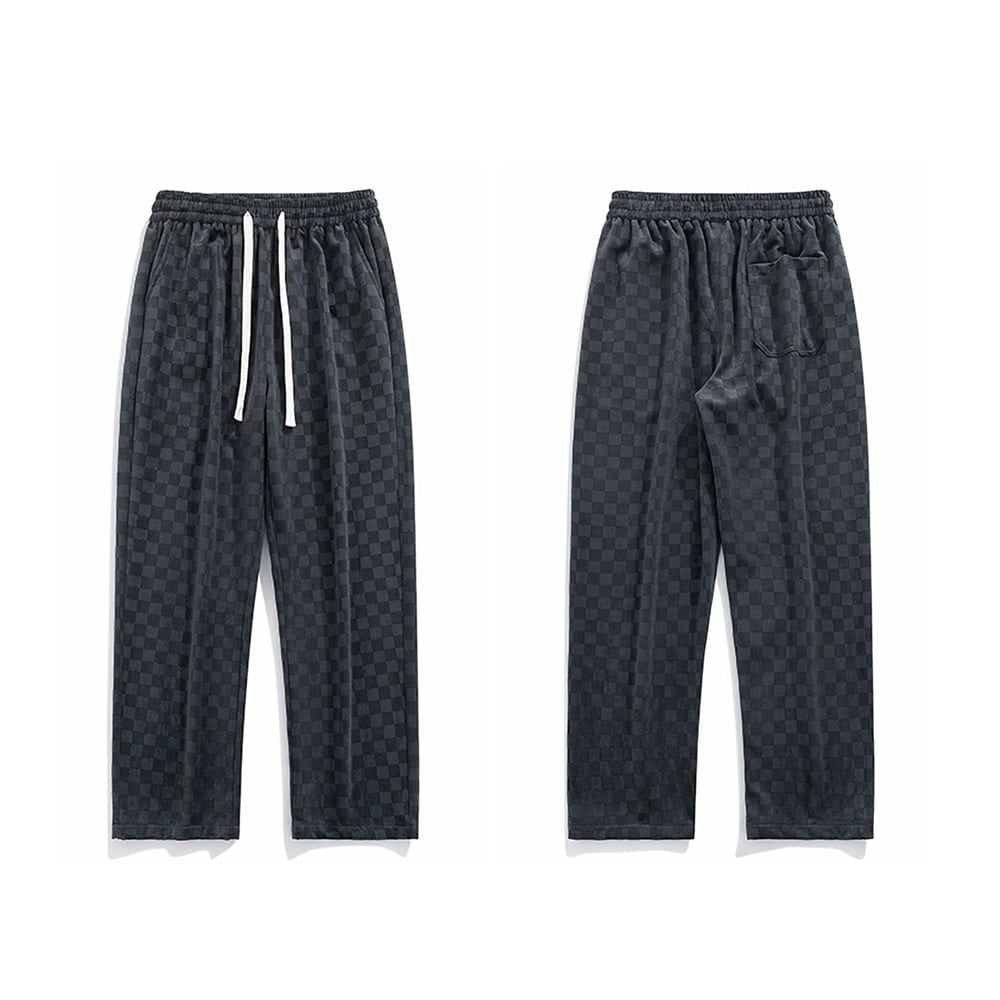 Block check sweat pants HL2296