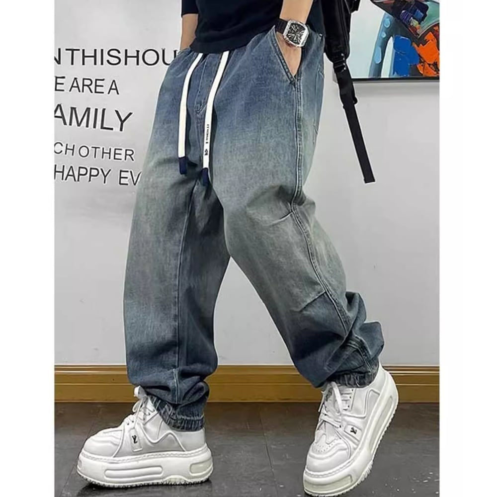 Loose washed denim pants HL2261