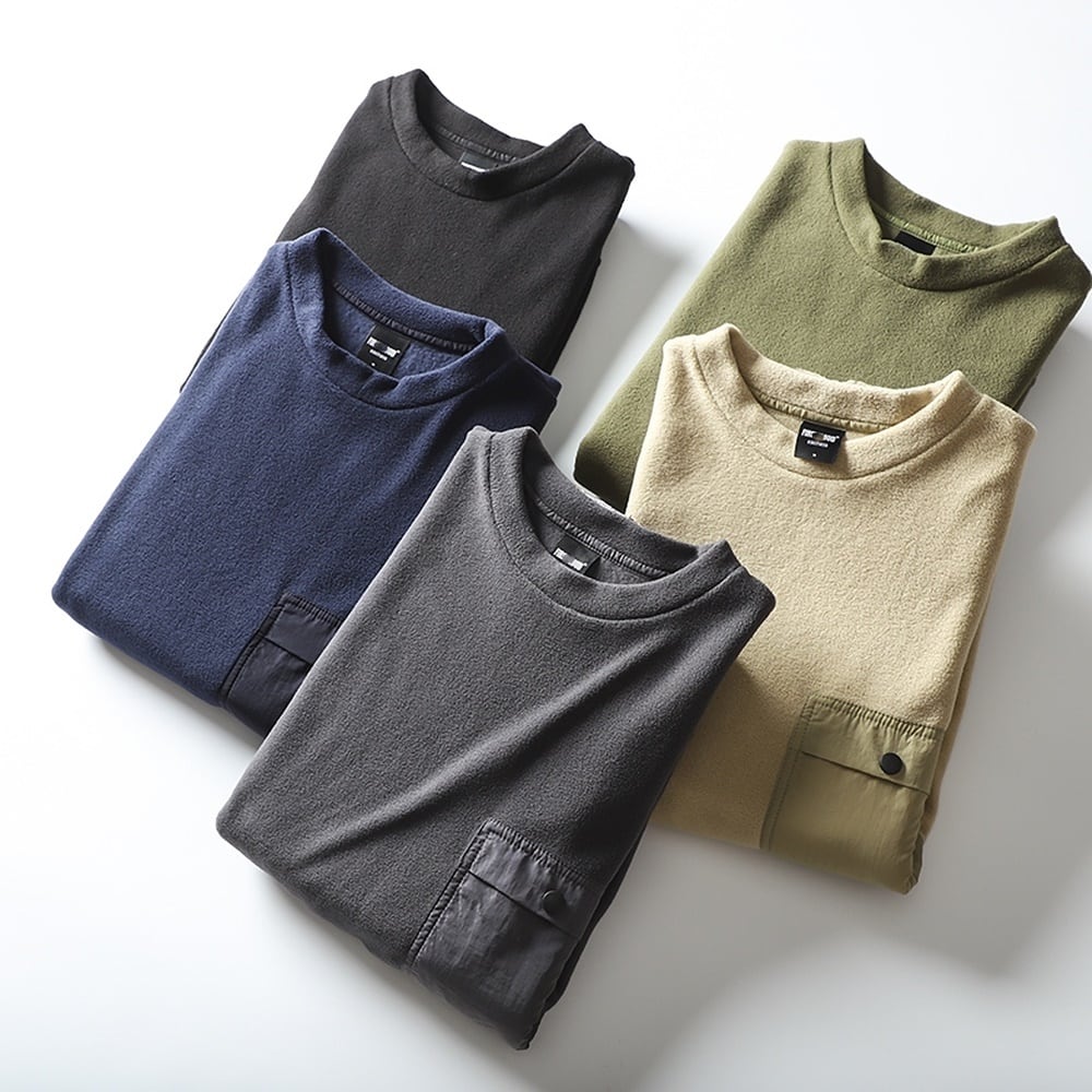 Crew neck fleece tops HL2314