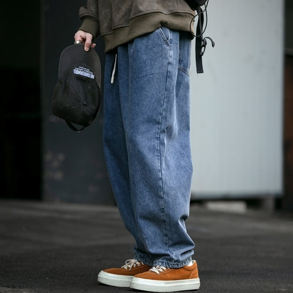 Wide leg casual denim pants HL2373