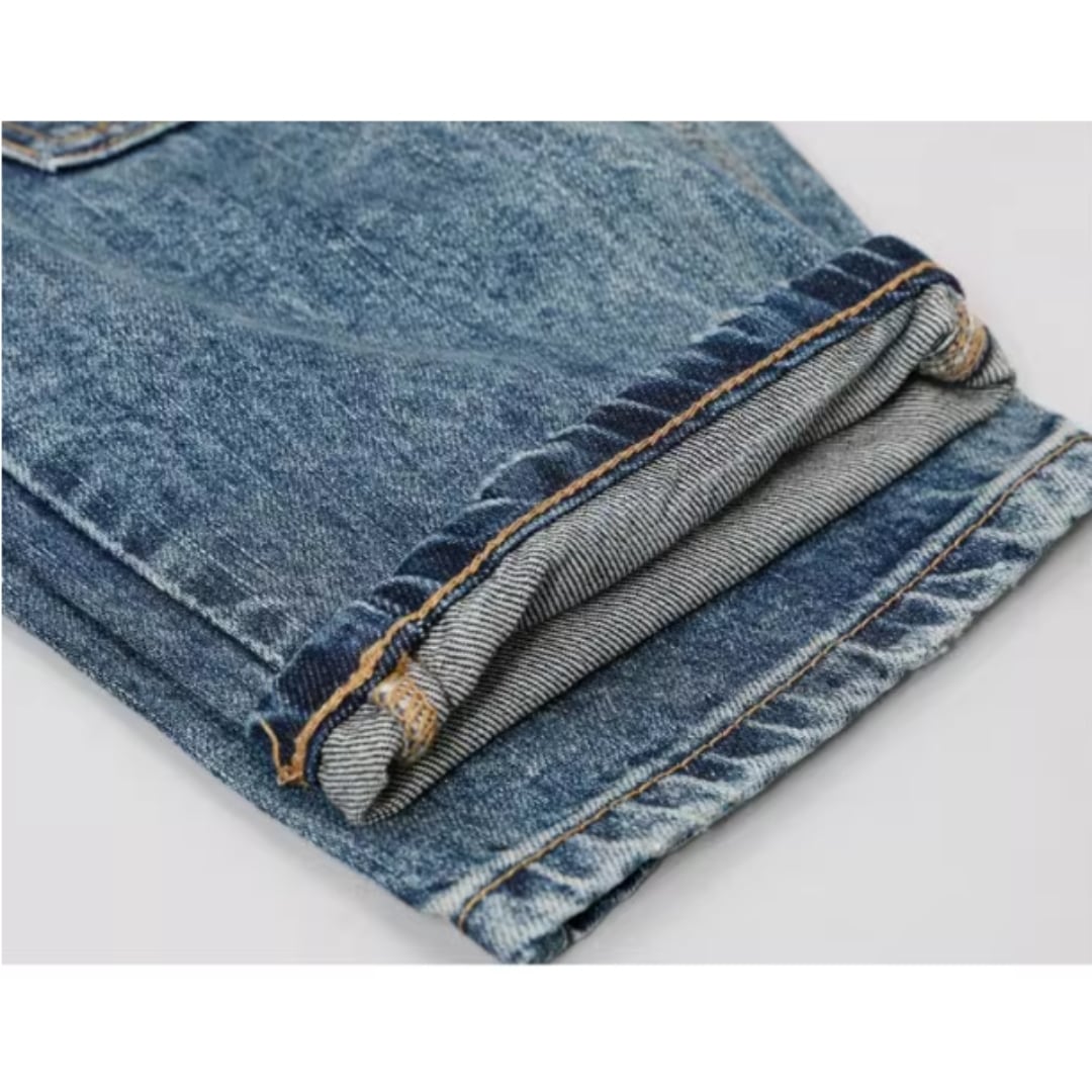 Washed Denim Straight Jeans HL1970