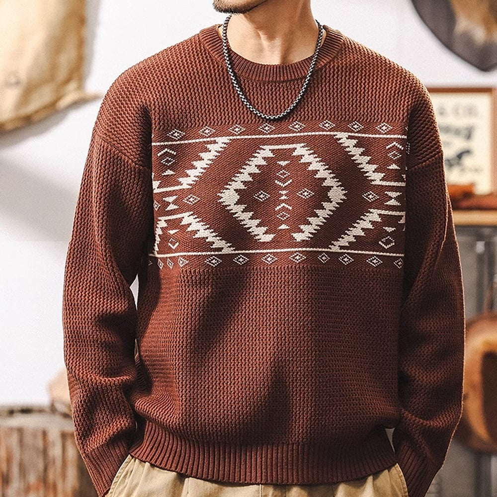 Native pattern sweater HL2401