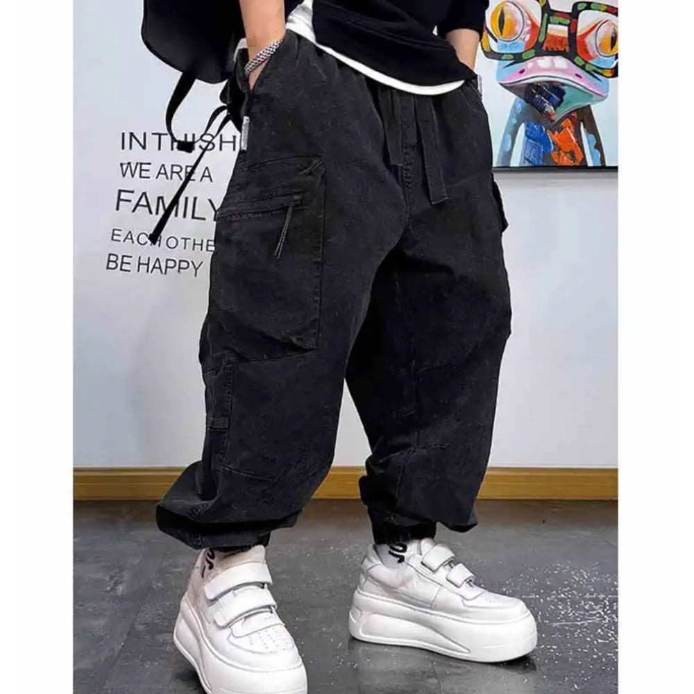 Multi-pocket loose pants HL2436